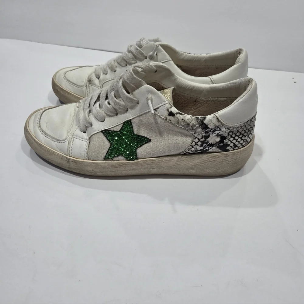 Vintage Havana Women's White and Green Sneakers Sz.6,5